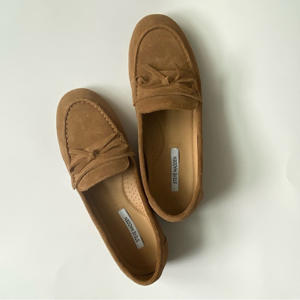 Steve Madden Camel Suede Leather Moccasins – Women’s Size 7.5